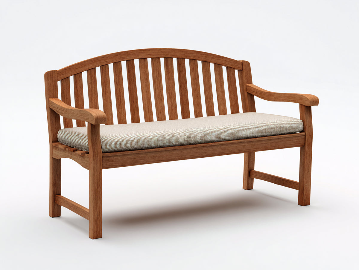 Panche da giardino - Legno-Tessuto - 150 x 65 x 90 cm - Marrone-Beige - Stile classico