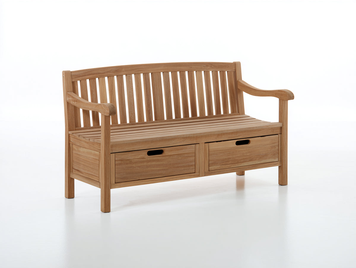 Panche da giardino - Legno - 130 x 60 x 90 cm - Marrone naturale - Stile classico