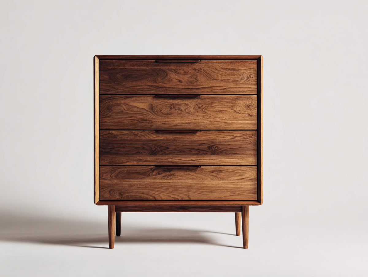 Cassettiera - legno di noce - 84 x 42 x 102 cm - noce - stile moderno di metà secolo