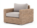 Poltrona da giardino - Rattan-Tessuto-Metallo - 85 x 82 x 80 cm - Naturale-Beige - Stile contemporaneo