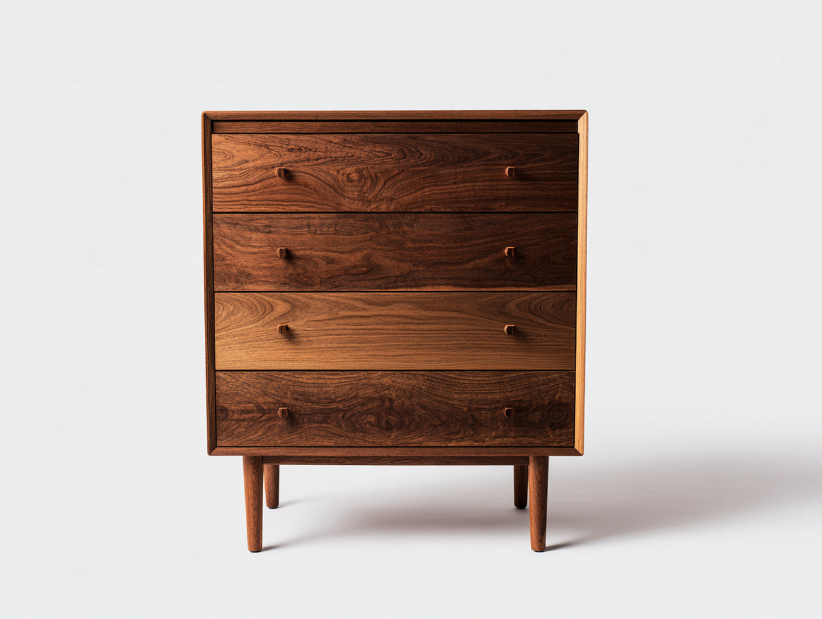 Cassettiera - legno di noce - 86 x 43 x 104 cm - noce - stile moderno di metà secolo