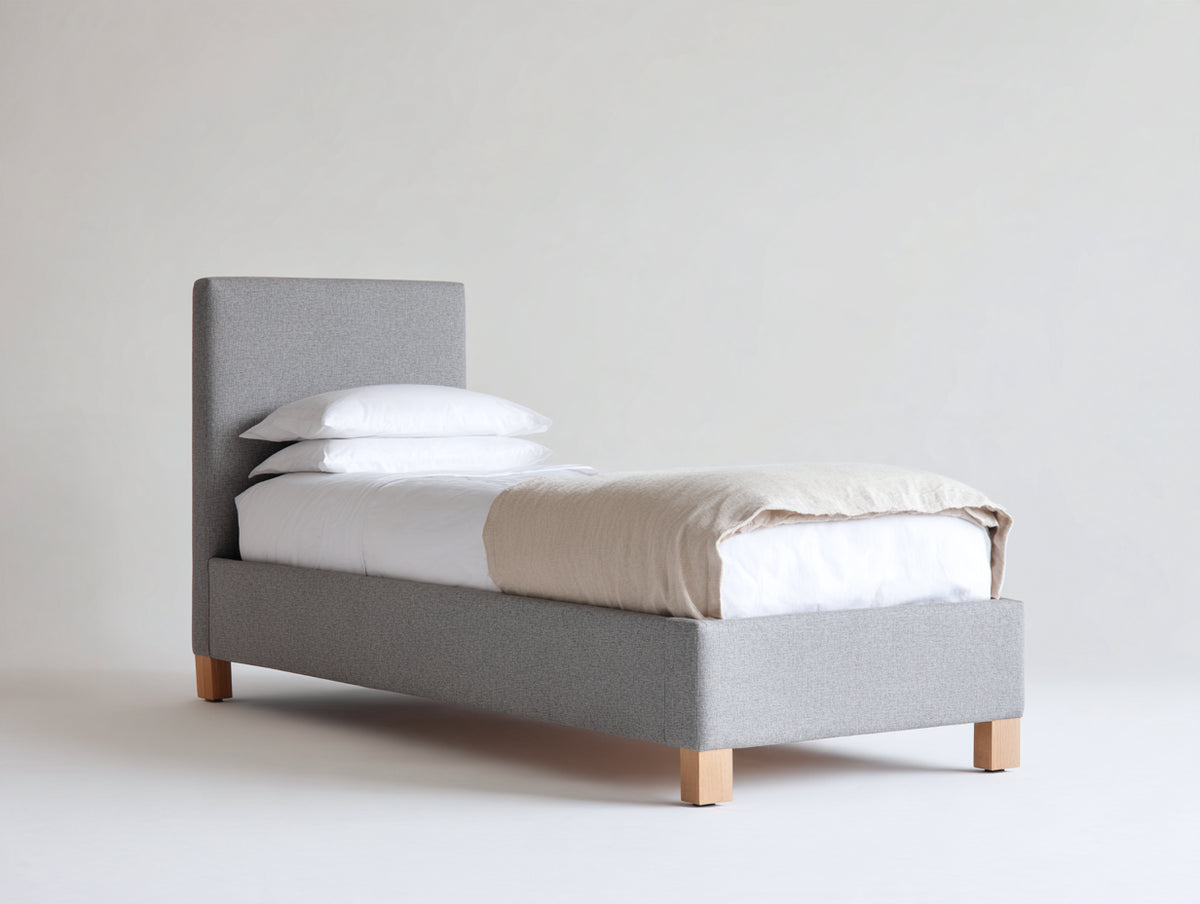 Letto singolo-Tessuto-Legno-210x100x105 cm-Grigio-Stile moderno
