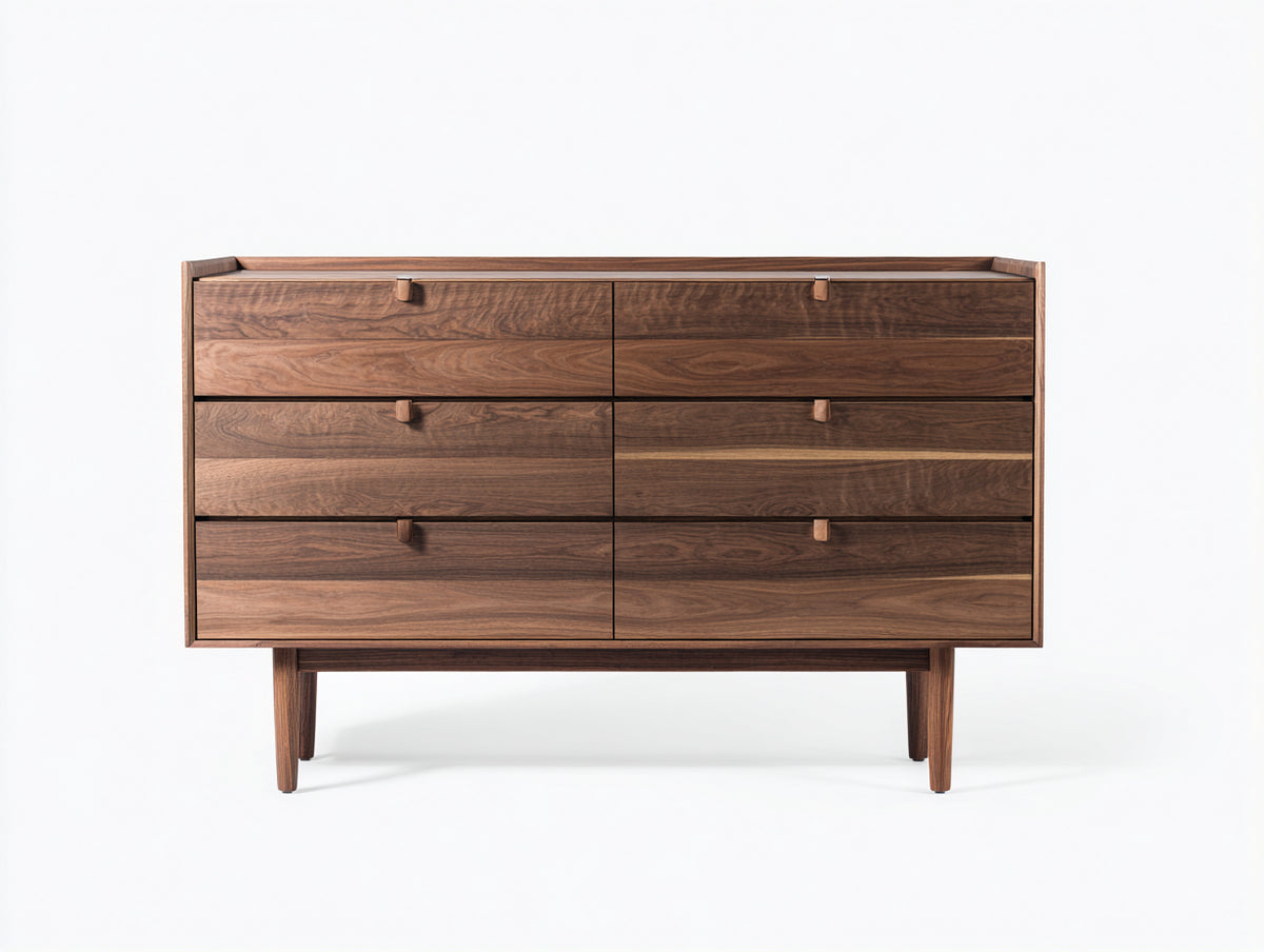 Cassettiera - legno di noce - 145 x 45 x 90 cm - noce - stile moderno di metà secolo