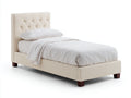 Letto singolo-Tessuto-Legno-205x100x120 cm-Beige-Stile moderno