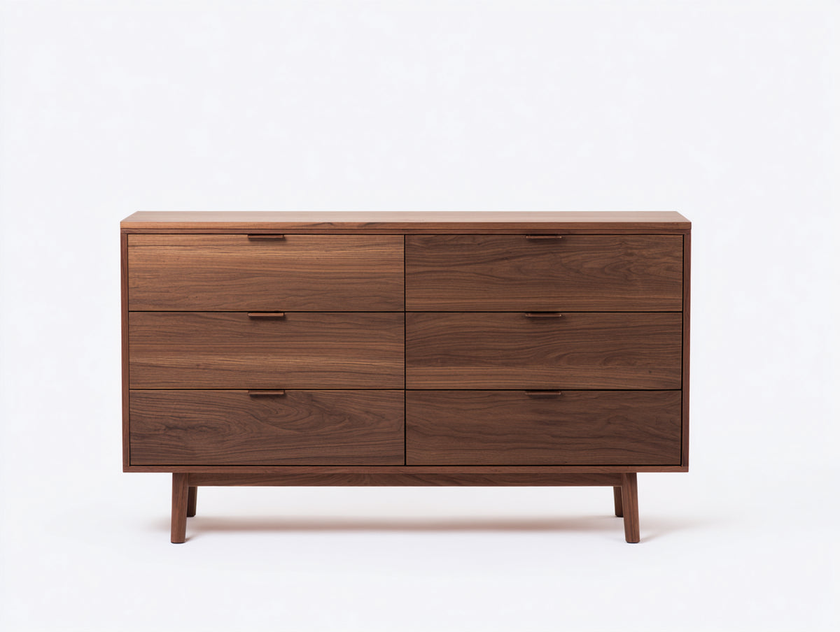 Cassettiera - legno di noce - 140 x 45 x 82 cm - noce - stile moderno di metà secolo