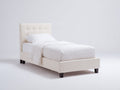 Letto singolo-Tessuto-205x100x115 cm-Beige-Stile moderno
