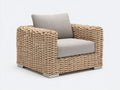 Poltrona da giardino - Rattan-Tessuto-Metallo - 84 x 81 x 79 cm - Naturale-Beige - Stile moderno