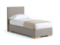 Letto singolo-Tessuto-Legno-205x100x100 cm-Beige-Stile moderno