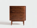Cassettiera - legno di noce-metallo - 80 x 40 x 95 cm - noce-oro - stile moderno di metà secolo