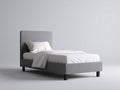 Letto singolo-Tessuto-205x100x100 cm-Grigio-Stile moderno