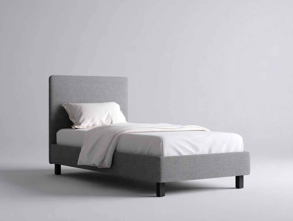 Letto singolo-Tessuto-205x100x100 cm-Grigio-Stile moderno