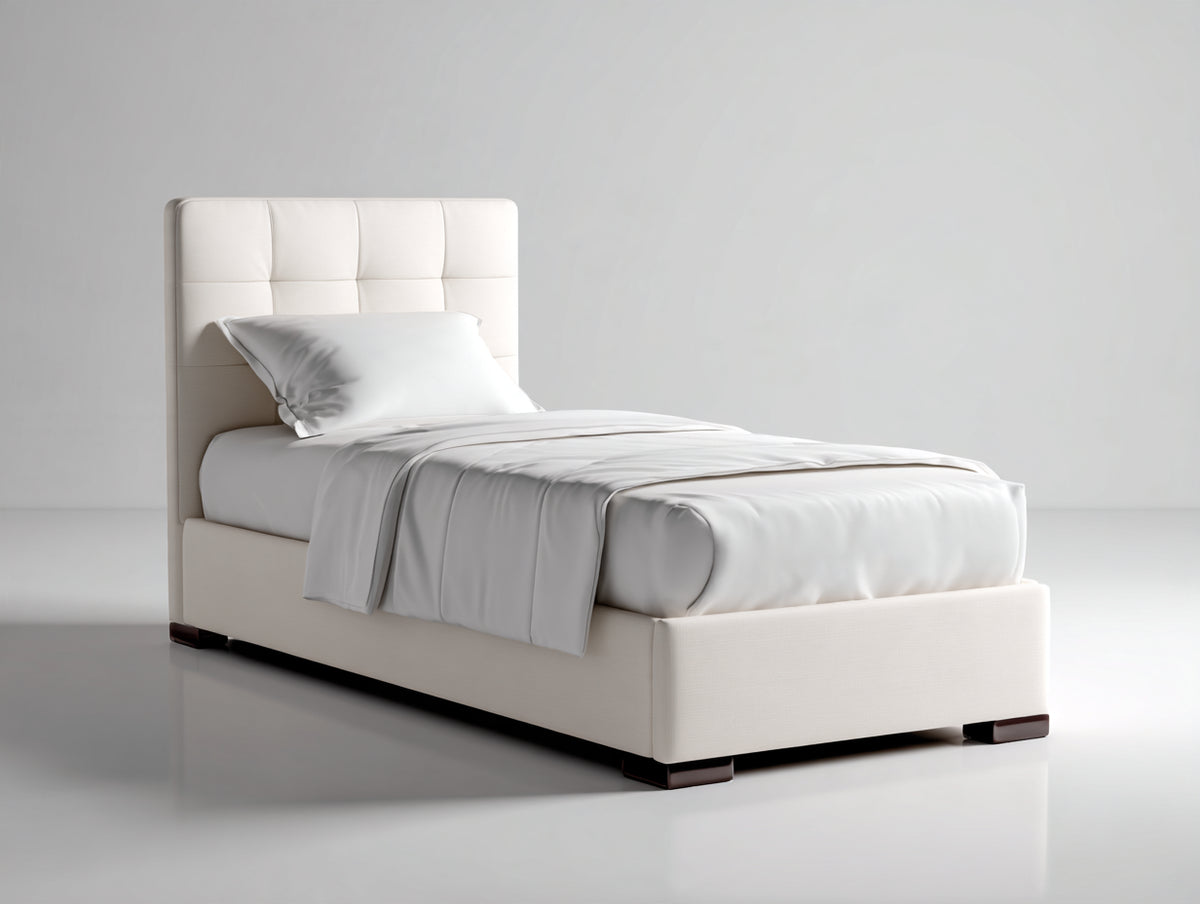 Letto singolo-Tessuto-210x100x110 cm-Bianco-Stile moderno