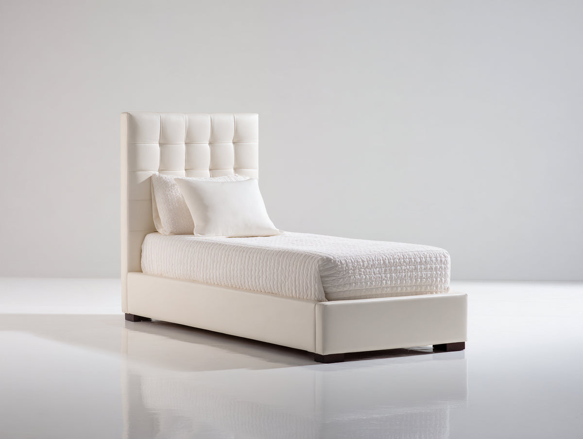 Letto singolo-Tessuto-205x100x115 cm-Beige-Stile moderno
