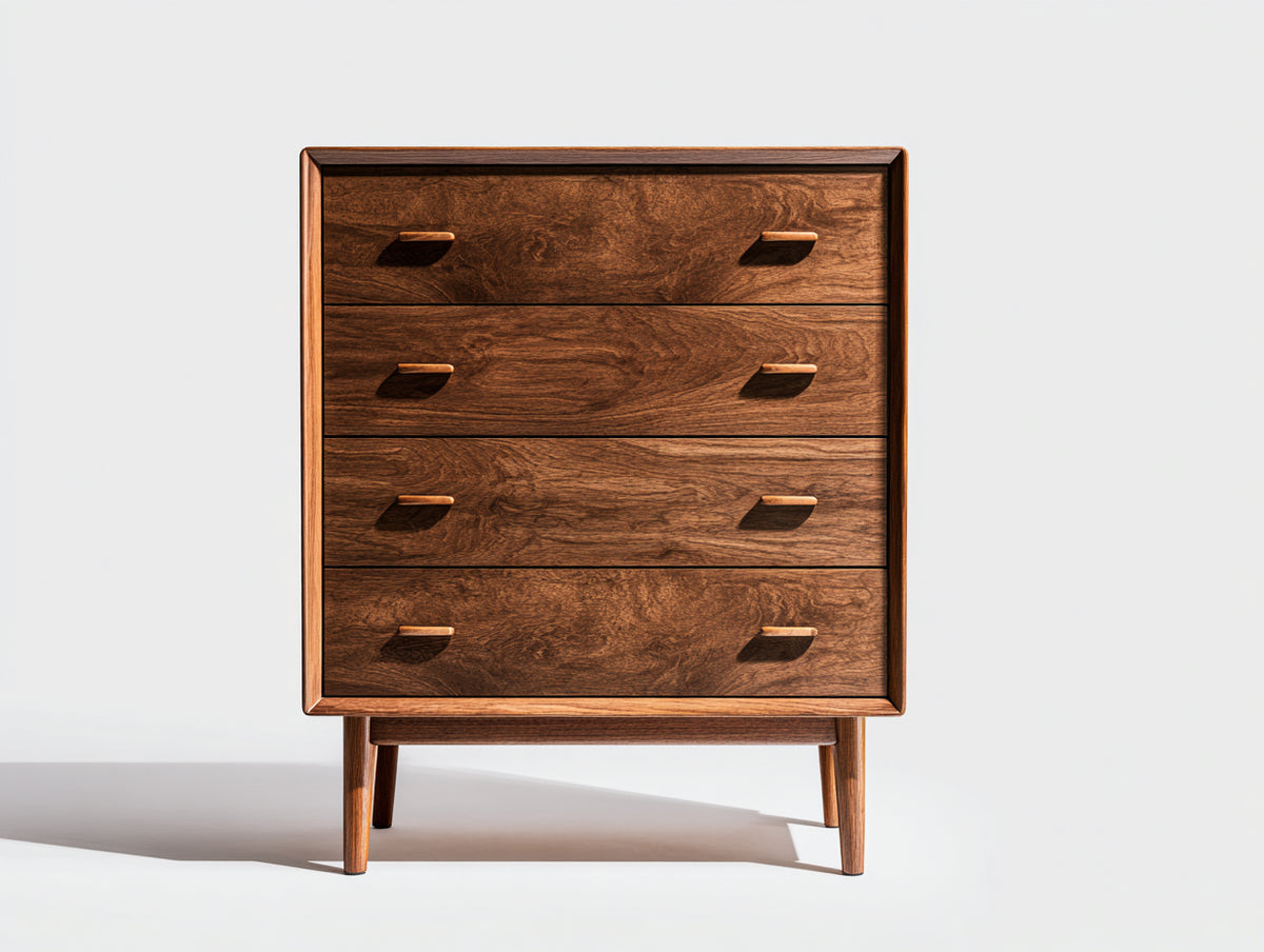Cassettiera - legno di noce - 80 x 40 x 100 cm - noce - stile moderno di metà secolo
