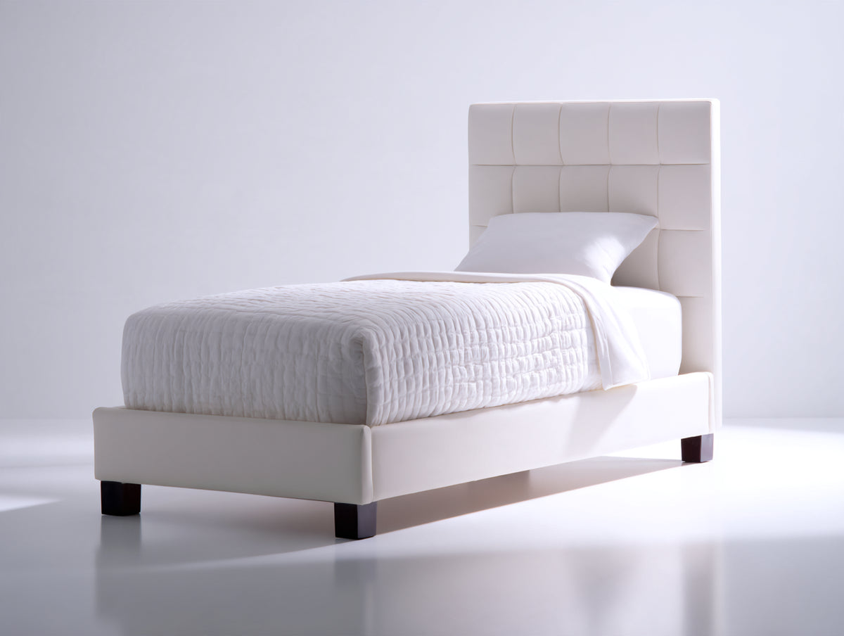 Letto singolo-Tessuto-205x100x120 cm-Beige-Stile moderno