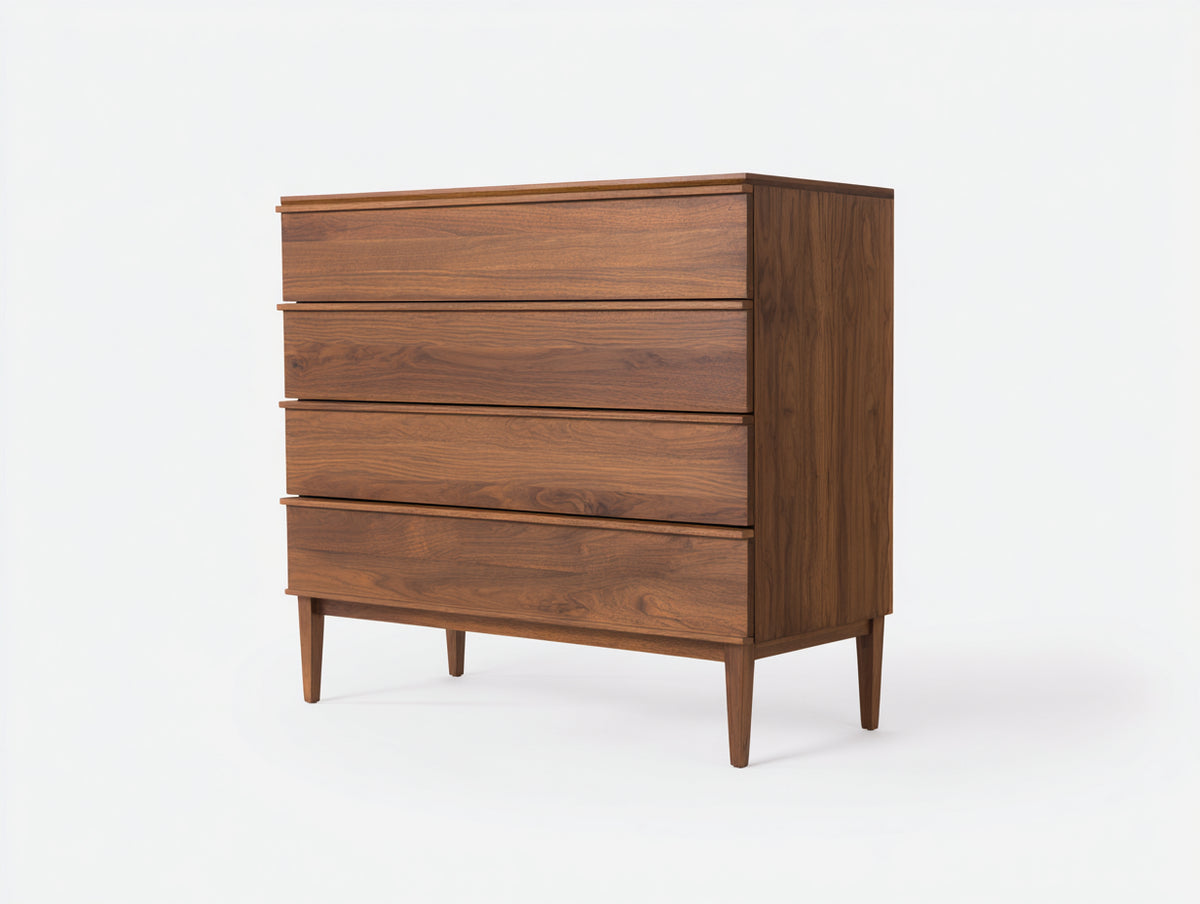Cassettiera - legno di noce - 90 x 45 x 105 cm - noce - stile moderno di metà secolo