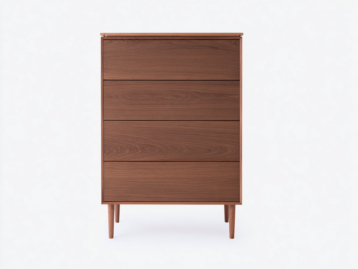 Cassettiera - legno di noce - 72 x 42 x 118 cm - noce - stile moderno di metà secolo