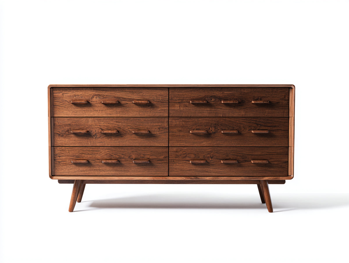 Cassettiera - legno di noce - 155 x 46 x 84 cm - noce - stile moderno di metà secolo